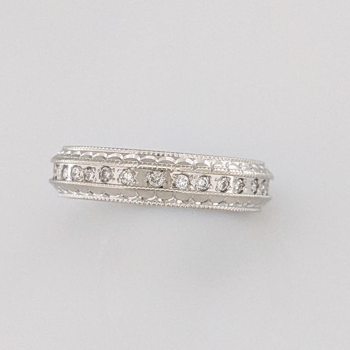 14K WHITE .33 CARAT TOTAL WEIGHT SI1 G DIAMOND ROUND (33) ESTATE ETERNITY BAND 3.6 GRAMS