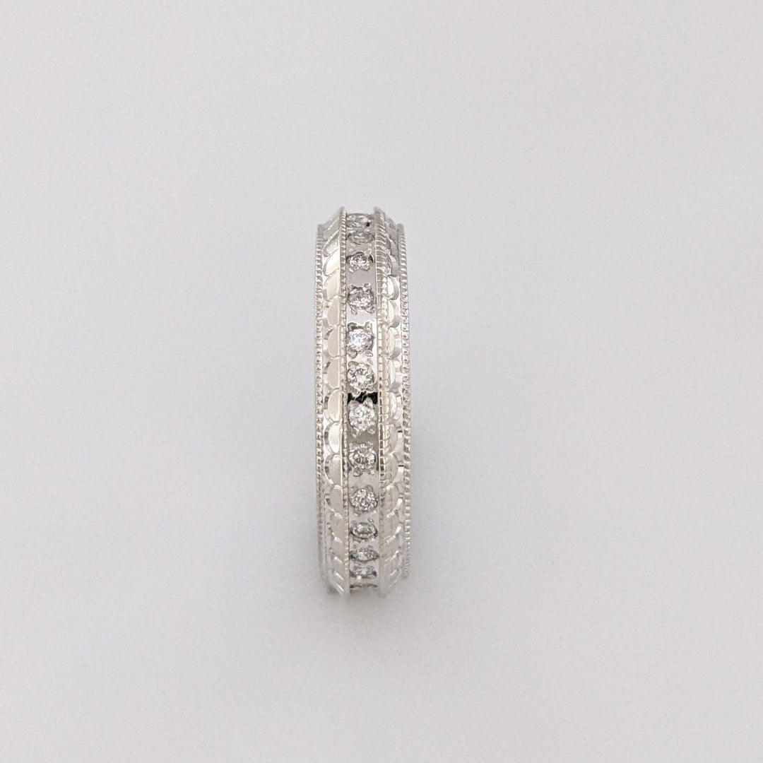 14K WHITE .33 CARAT TOTAL WEIGHT SI1 G DIAMOND ROUND (33) ESTATE ETERNITY BAND 3.6 GRAMS