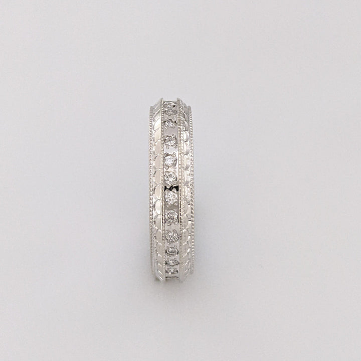14K WHITE .33 CARAT TOTAL WEIGHT SI1 G DIAMOND ROUND (33) ESTATE ETERNITY BAND 3.6 GRAMS