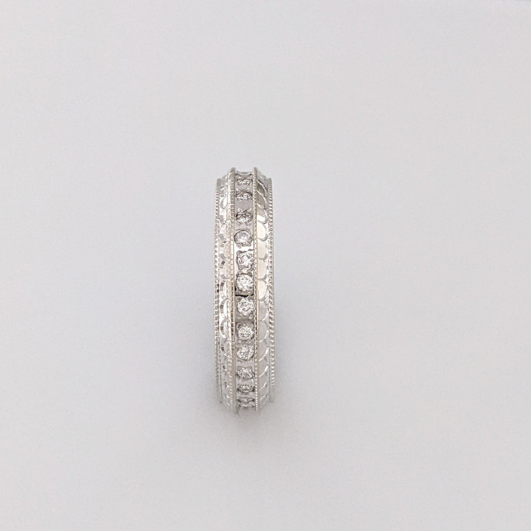 14K WHITE .33 CARAT TOTAL WEIGHT SI1 G DIAMOND ROUND (33) ESTATE ETERNITY BAND 3.6 GRAMS