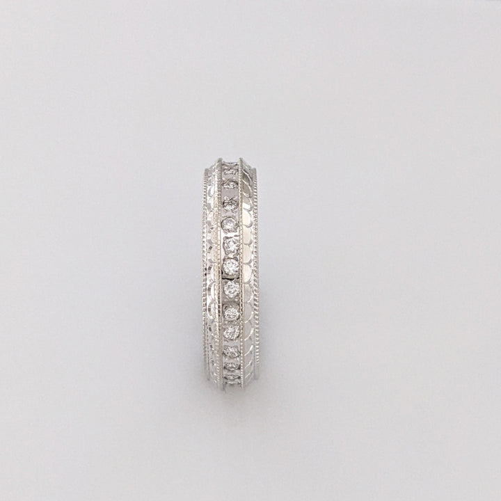 14K WHITE .33 CARAT TOTAL WEIGHT SI1 G DIAMOND ROUND (33) ESTATE ETERNITY BAND 3.6 GRAMS