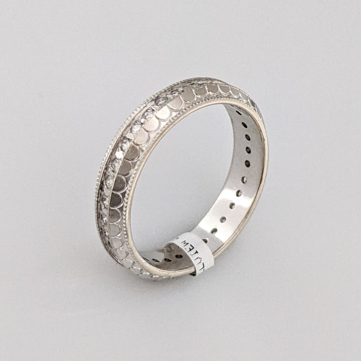 14K WHITE .33 CARAT TOTAL WEIGHT SI1 G DIAMOND ROUND (33) ESTATE ETERNITY BAND 3.6 GRAMS