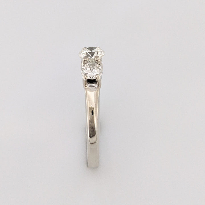 14K WHITE 1.01 CARAT TOTAL WEIGHT SI2 I DIAMOND ROUND (3) ESTATE TRINITY RING 3.9 GRAMS