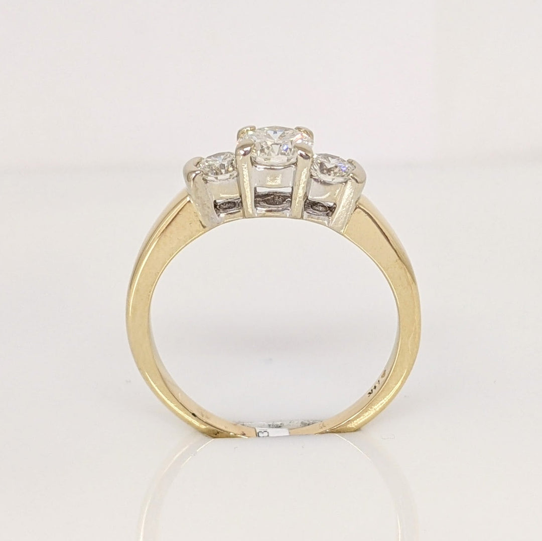 14K .88 CARAT TOTAL WEIGHT VS2 I DIAMOND ROUND (3) ESTATE TRINITY RING 3.4 GRAMS