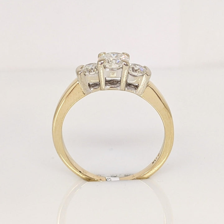 14K .88 CARAT TOTAL WEIGHT VS2 I DIAMOND ROUND (3) ESTATE TRINITY RING 3.4 GRAMS