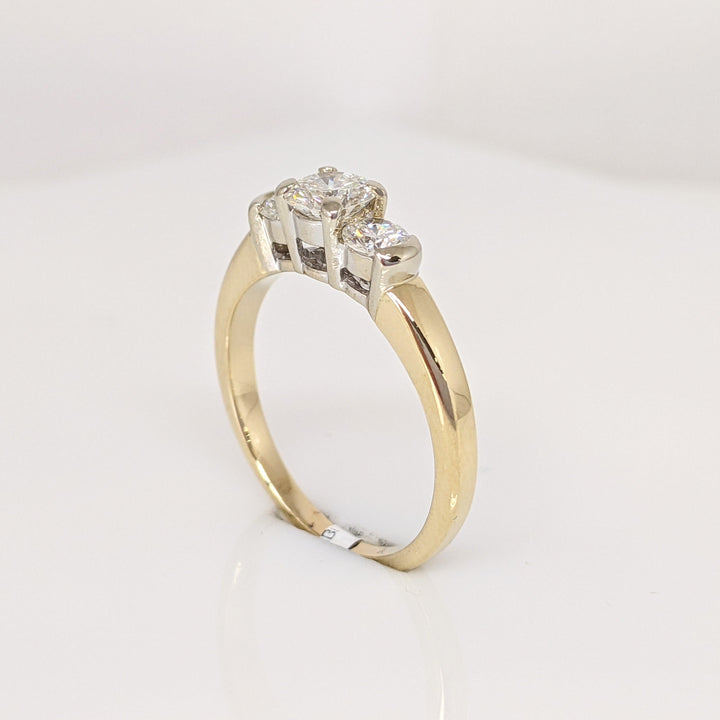 14K .88 CARAT TOTAL WEIGHT VS2 I DIAMOND ROUND (3) ESTATE TRINITY RING 3.4 GRAMS