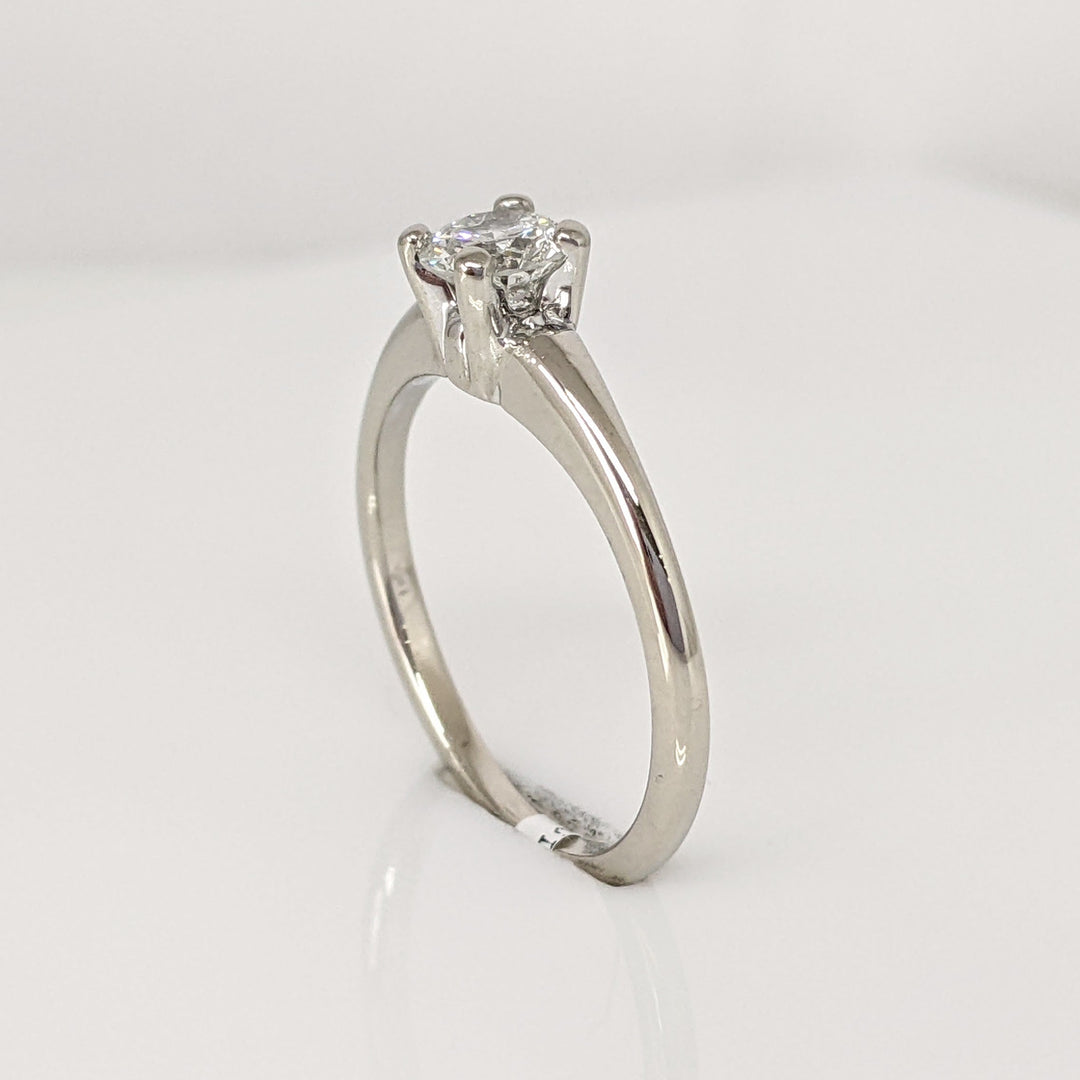 14K WHITE .47 CARAT TOTAL SI2 H DIAMOND ROUND ESTATE SOLITAIRE RING 2.5 GRAMS