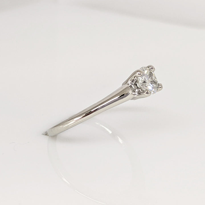 14K WHITE .47 CARAT TOTAL SI2 H DIAMOND ROUND ESTATE SOLITAIRE RING 2.5 GRAMS