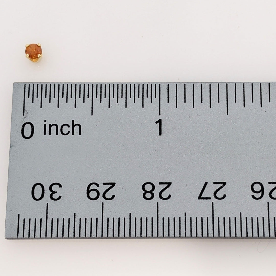 14K CITRINE ROUND 3MM ESTATE STUD EARRINGS 0.5 GRAMS