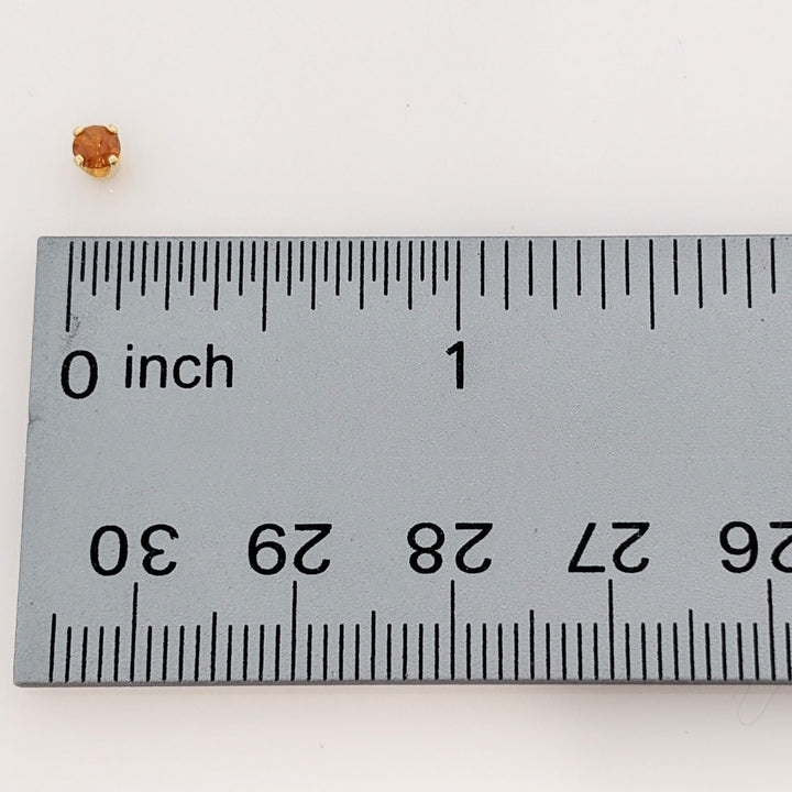 14K CITRINE ROUND 3MM ESTATE STUD EARRINGS 0.5 GRAMS