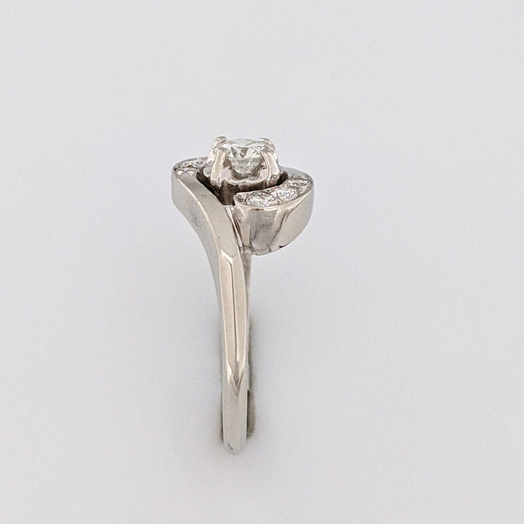 14K WHITE .50 CARAT TOTAL WEIGHT SI2 J DIAMOND ROUND (7) BYPASS ESTATE RING 3.7 GRAMS