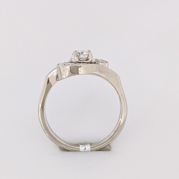 14K WHITE .50 CARAT TOTAL WEIGHT SI2 J DIAMOND ROUND (7) BYPASS ESTATE RING 3.7 GRAMS