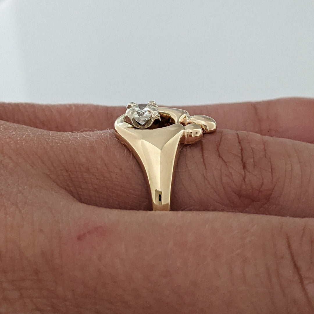 14K .30 CARAT TOTAL I1 J DIAMOND ROUND MOTHER/CHILD ESTATE RING 4.1 GRAMS