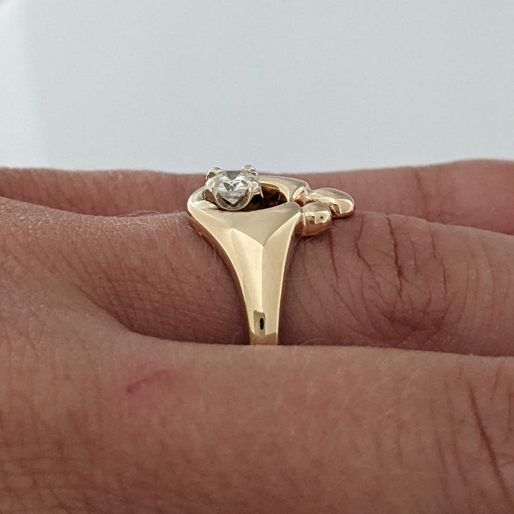 14K .30 CARAT TOTAL I1 J DIAMOND ROUND MOTHER/CHILD ESTATE RING 4.1 GRAMS