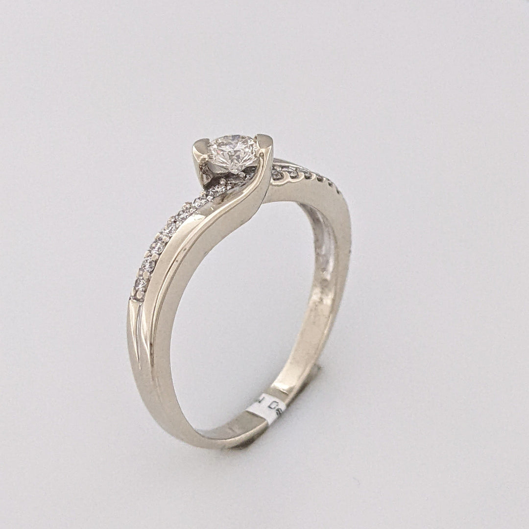 14K .48 CARAT TOTAL WEIGHT I1 H DIAMOND ROUND (16) BYPASS ESTATE RING 4.3 GRAMS