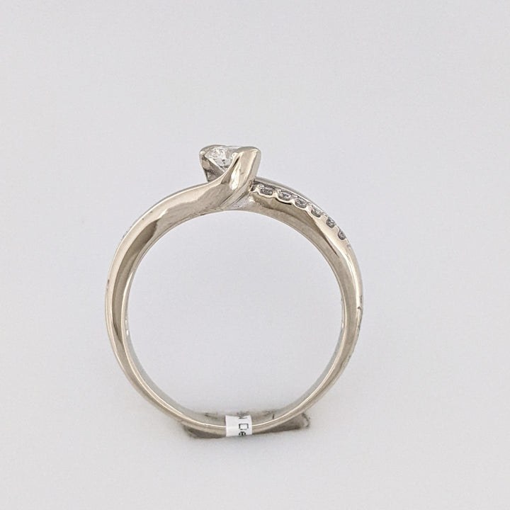 14K .48 CARAT TOTAL WEIGHT I1 H DIAMOND ROUND (16) BYPASS ESTATE RING 4.3 GRAMS