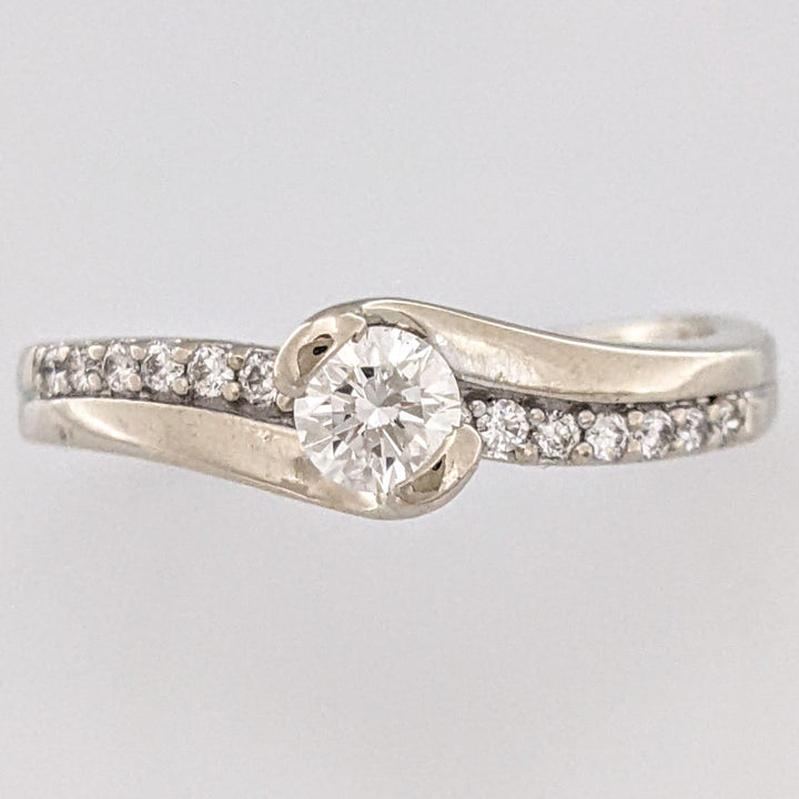 14K .48 CARAT TOTAL WEIGHT I1 H DIAMOND ROUND (16) BYPASS ESTATE RING 4.3 GRAMS