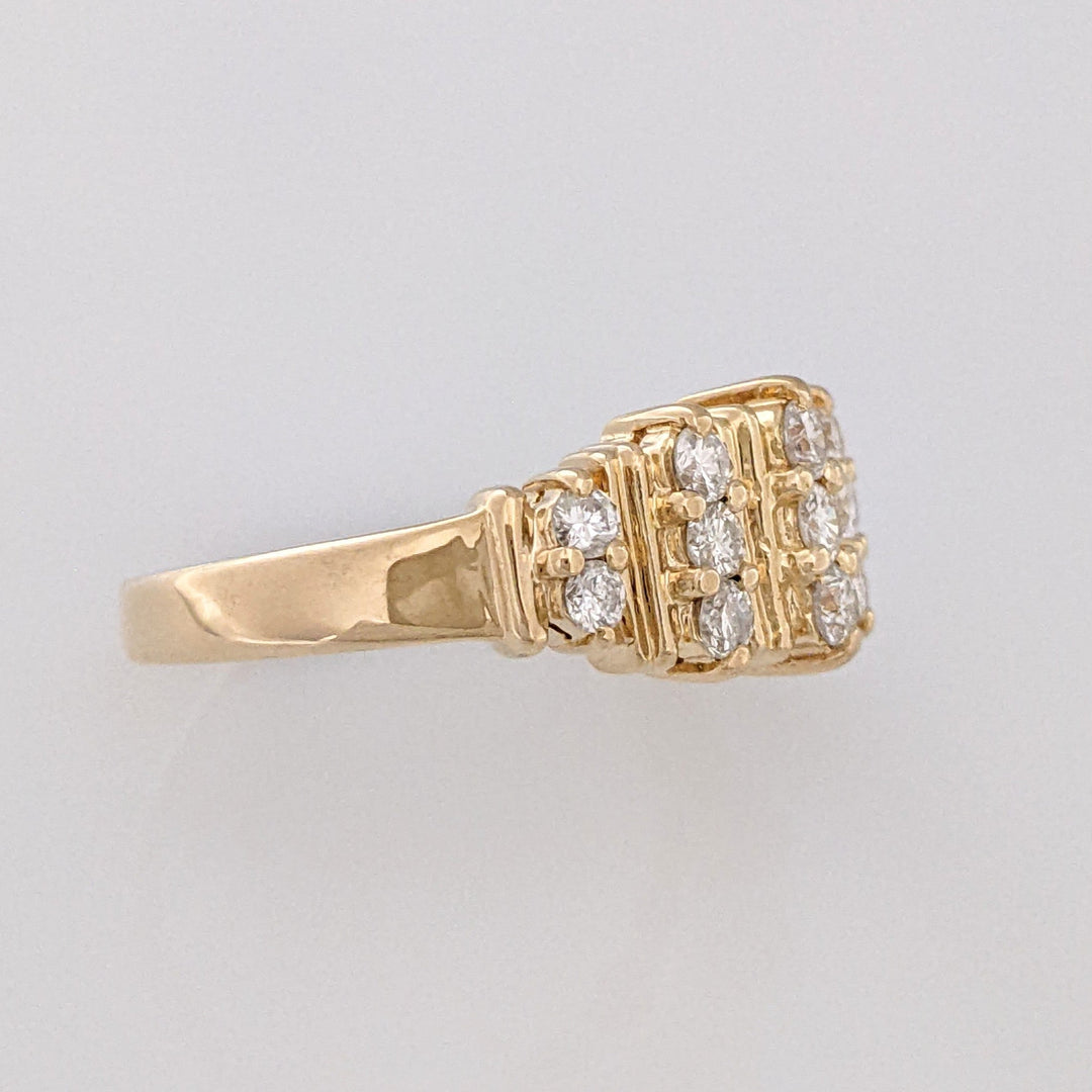 14K .51 CARAT TOTAL WEIGHT SI2-I1 H DIAMOND ROUND (15) 5-ROW ESTATE BAND 4.6 GRAMS