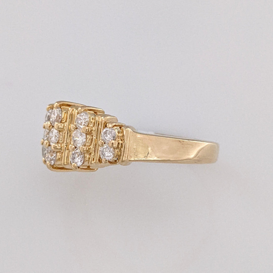 14K .51 CARAT TOTAL WEIGHT SI2-I1 H DIAMOND ROUND (15) 5-ROW ESTATE BAND 4.6 GRAMS