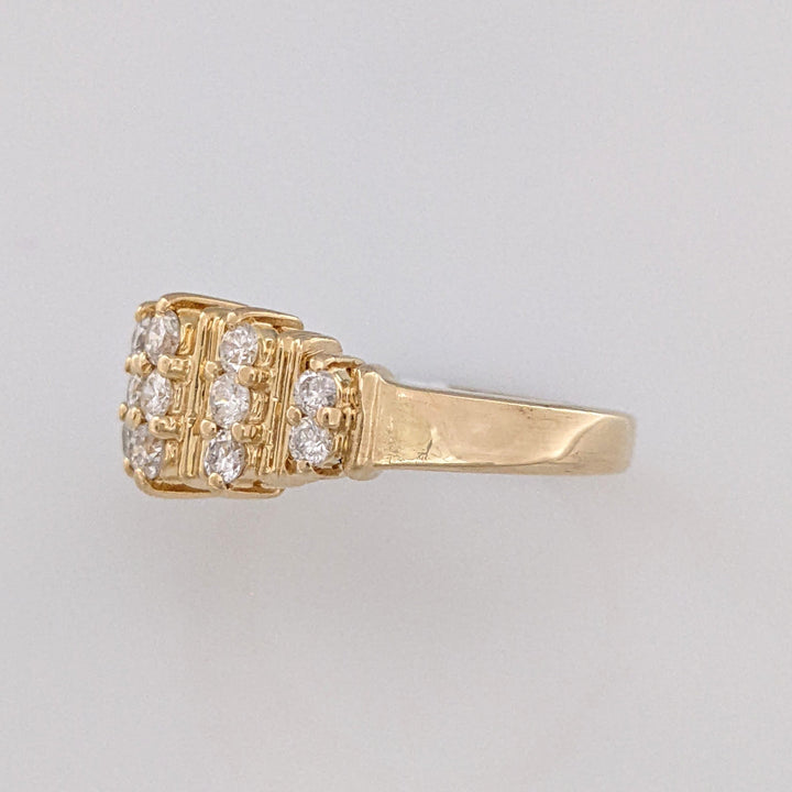 14K .51 CARAT TOTAL WEIGHT SI2-I1 H DIAMOND ROUND (15) 5-ROW ESTATE BAND 4.6 GRAMS