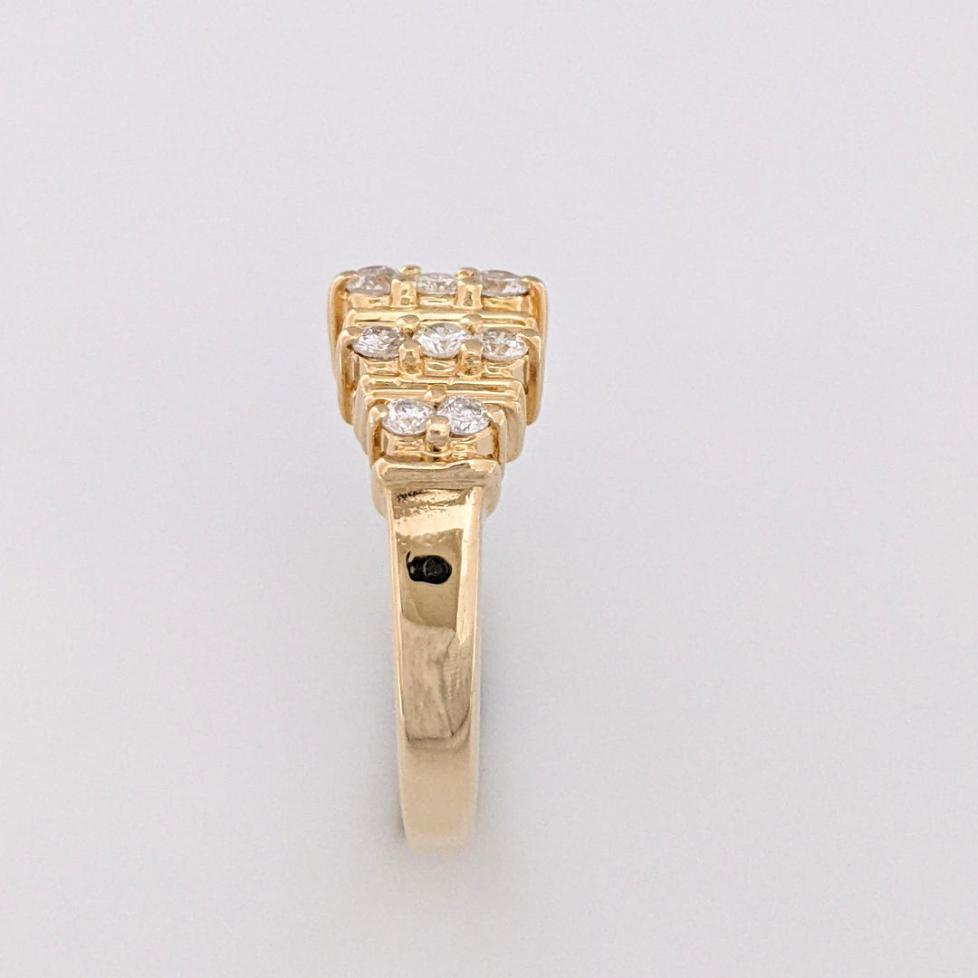 14K .51 CARAT TOTAL WEIGHT SI2-I1 H DIAMOND ROUND (15) 5-ROW ESTATE BAND 4.6 GRAMS