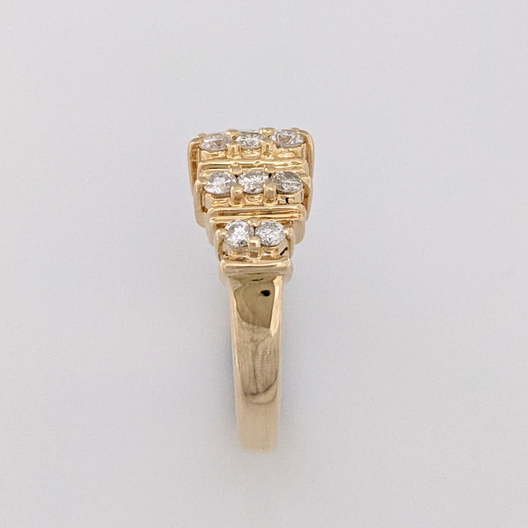 14K .51 CARAT TOTAL WEIGHT SI2-I1 H DIAMOND ROUND (15) 5-ROW ESTATE BAND 4.6 GRAMS