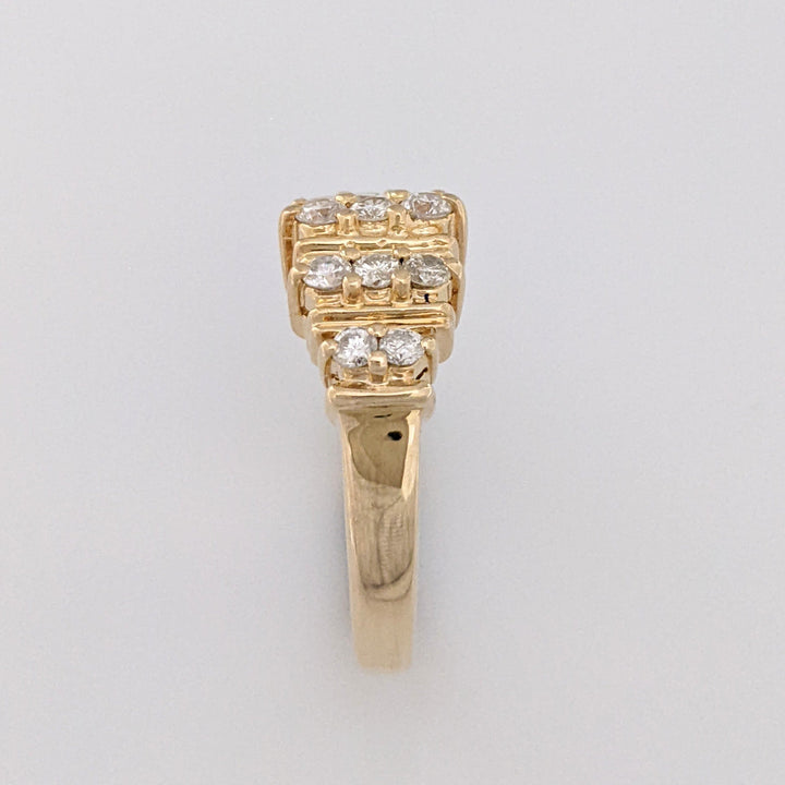 14K .51 CARAT TOTAL WEIGHT SI2-I1 H DIAMOND ROUND (15) 5-ROW ESTATE BAND 4.6 GRAMS