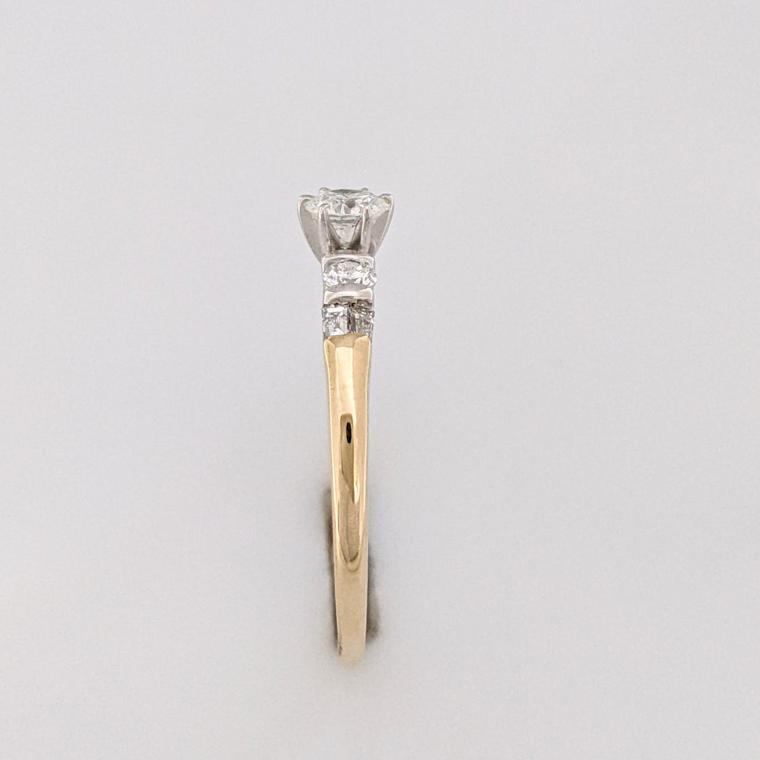 14K .55 CARAT TOTAL WEIGHT SI1-I1 H DIAMOND ROUND (7) ESTATE RING 2.1 GRAMS