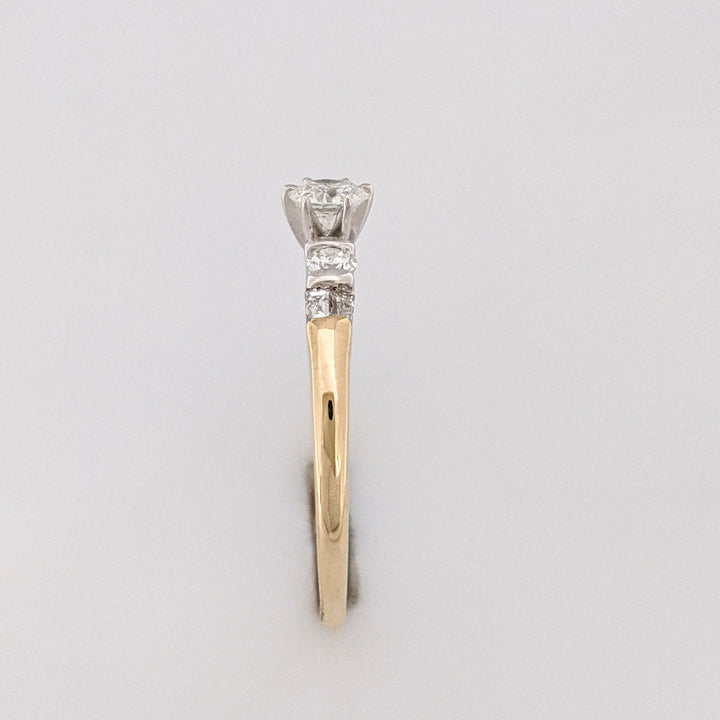 14K .55 CARAT TOTAL WEIGHT SI1-I1 H DIAMOND ROUND (7) ESTATE RING 2.1 GRAMS
