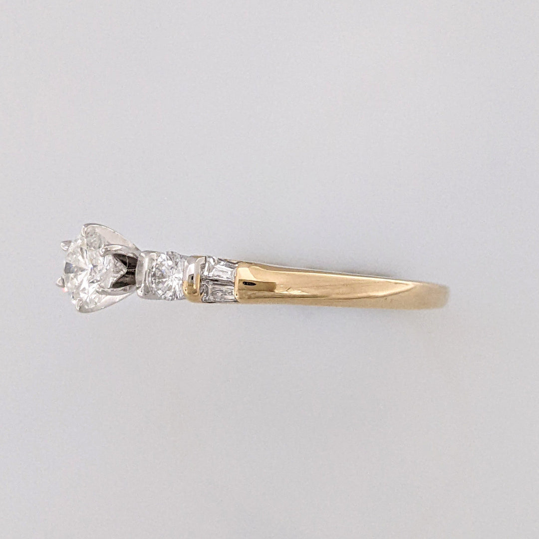 14K .55 CARAT TOTAL WEIGHT SI1-I1 H DIAMOND ROUND (7) ESTATE RING 2.1 GRAMS