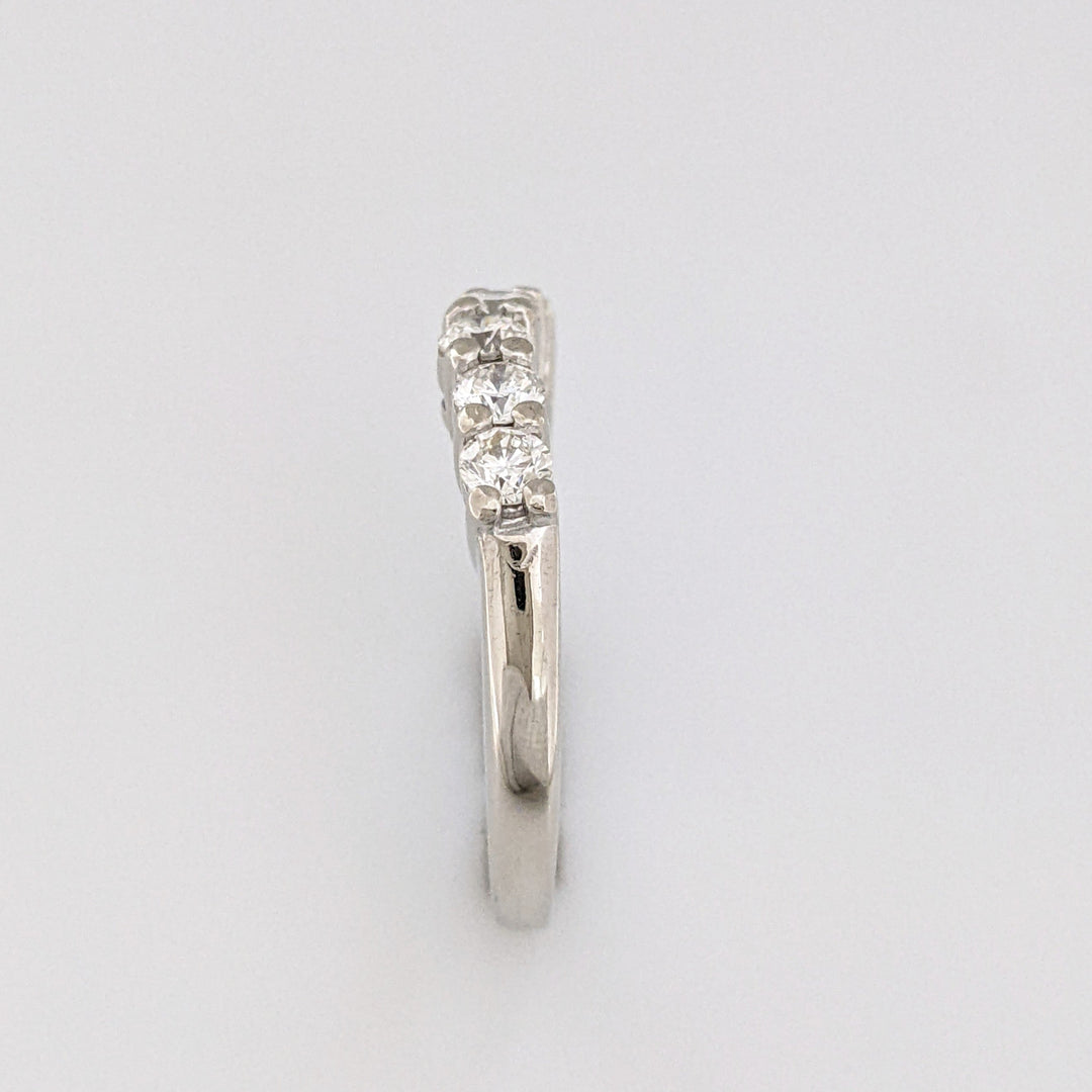 14K WHITE .50 CARAT TOTAL WEIGHT SI2 H DIAMOND ROUND (5) ESTATE BAND 4.0 GRAMS