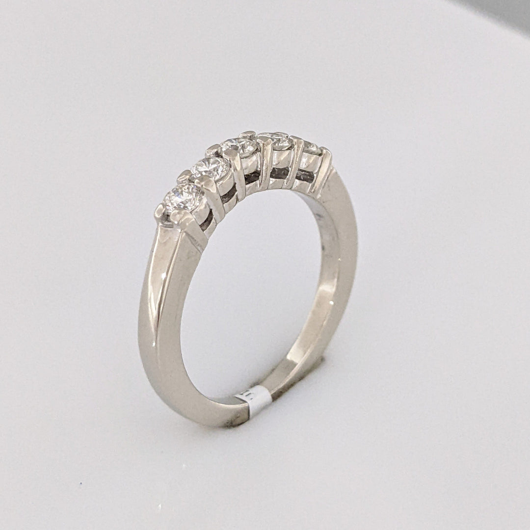 14K WHITE .50 CARAT TOTAL WEIGHT SI2 H DIAMOND ROUND (5) ESTATE BAND 4.0 GRAMS