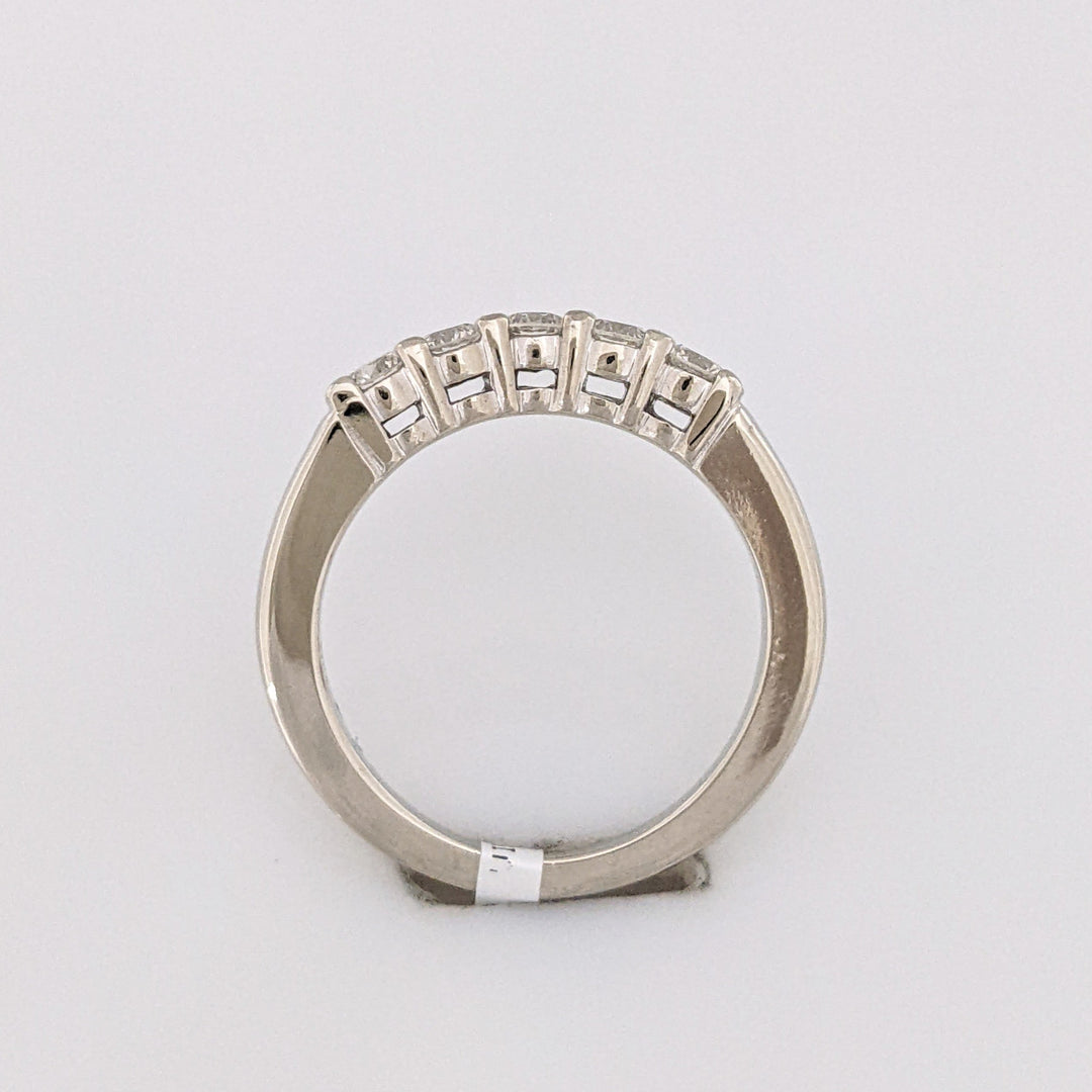 14K WHITE .50 CARAT TOTAL WEIGHT SI2 H DIAMOND ROUND (5) ESTATE BAND 4.0 GRAMS