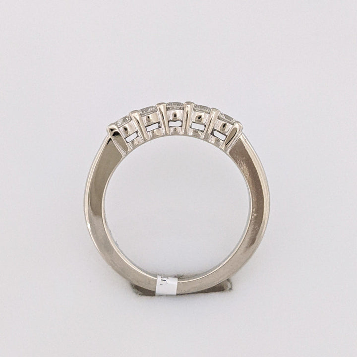 14K WHITE .50 CARAT TOTAL WEIGHT SI2 H DIAMOND ROUND (5) ESTATE BAND 4.0 GRAMS