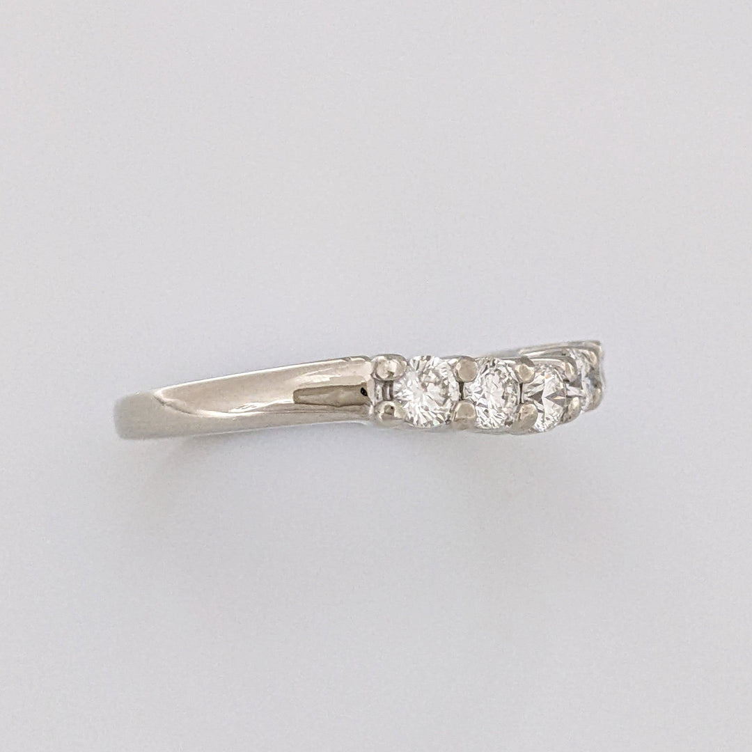 14K WHITE .50 CARAT TOTAL WEIGHT SI2 H DIAMOND ROUND (5) ESTATE BAND 4.0 GRAMS