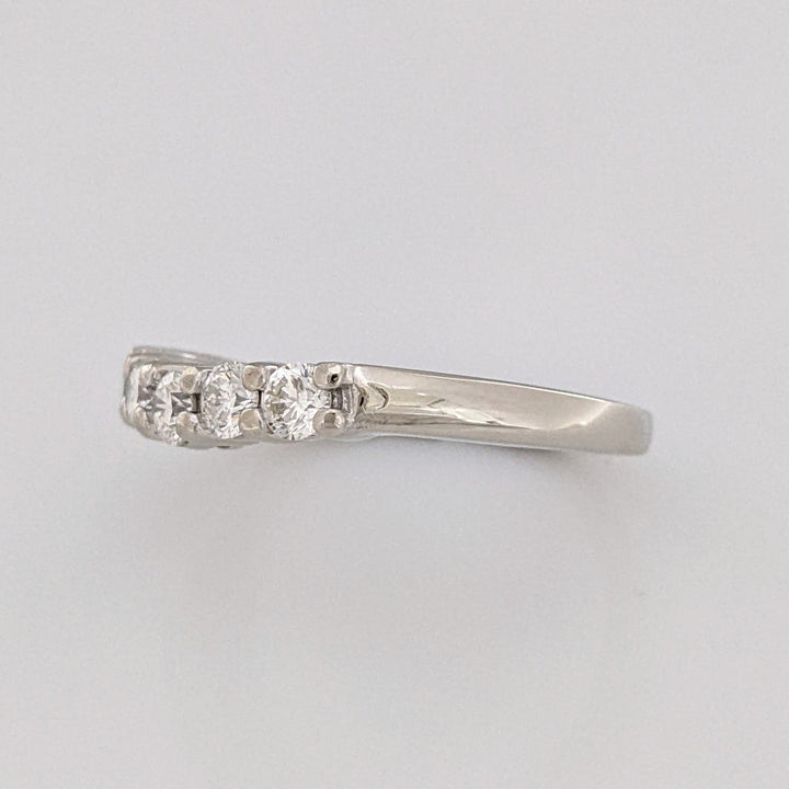 14K WHITE .50 CARAT TOTAL WEIGHT SI2 H DIAMOND ROUND (5) ESTATE BAND 4.0 GRAMS