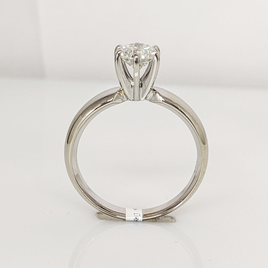 14K WHITE .61 CARAT TOTAL I1 H DIAMOND SOLITAIRE 6-PRONG ESTATE RING 3.9 GRAMS