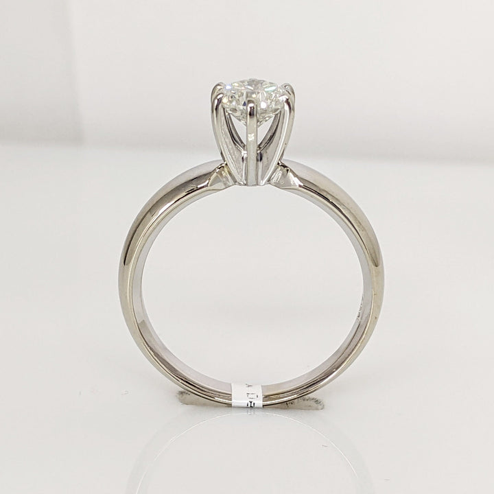 14K WHITE .61 CARAT TOTAL I1 H DIAMOND SOLITAIRE 6-PRONG ESTATE RING 3.9 GRAMS