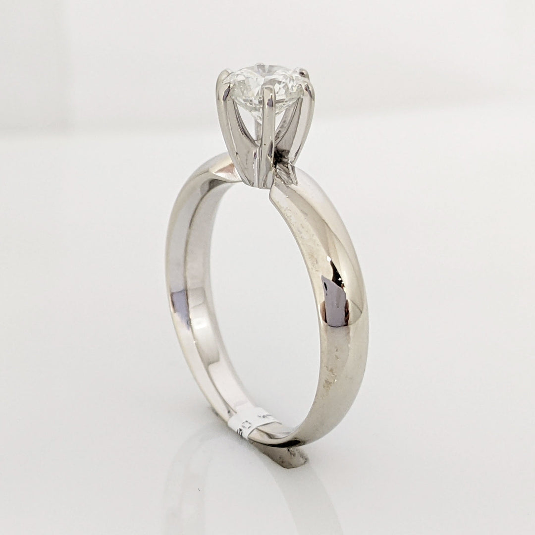 14K WHITE .61 CARAT TOTAL I1 H DIAMOND SOLITAIRE 6-PRONG ESTATE RING 3.9 GRAMS