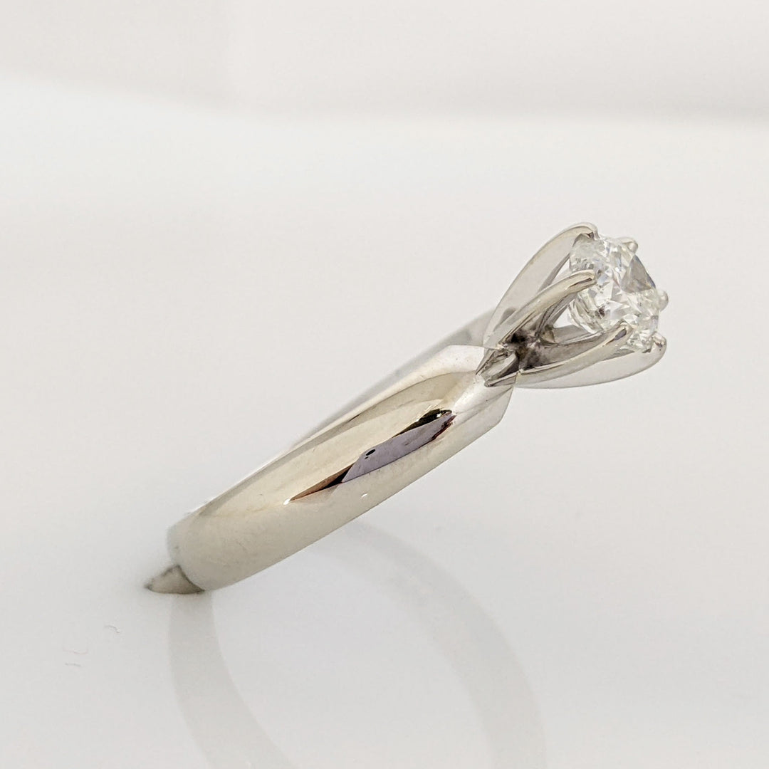 14K WHITE .61 CARAT TOTAL I1 H DIAMOND SOLITAIRE 6-PRONG ESTATE RING 3.9 GRAMS