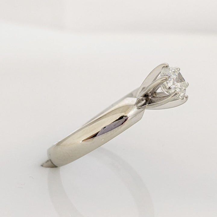 14K WHITE .61 CARAT TOTAL I1 H DIAMOND SOLITAIRE 6-PRONG ESTATE RING 3.9 GRAMS