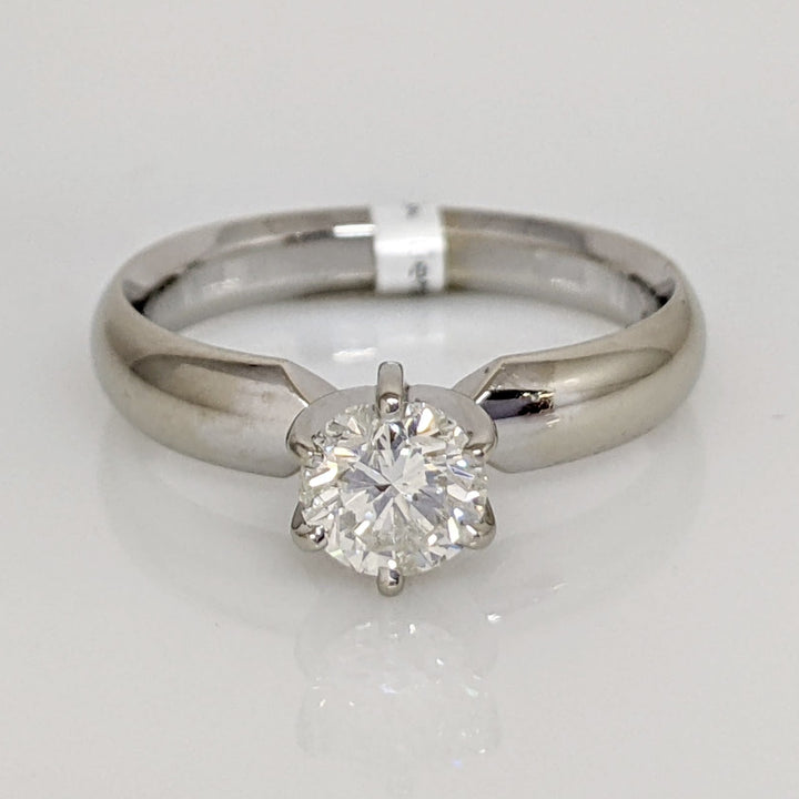 14K WHITE .61 CARAT TOTAL I1 H DIAMOND SOLITAIRE 6-PRONG ESTATE RING 3.9 GRAMS