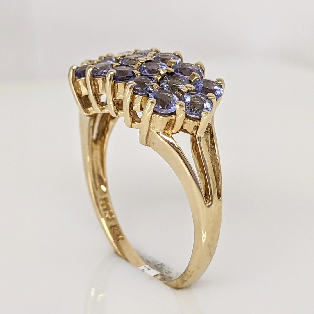 14K TANZANITE ROUND (16) 3-3.2MM ESTATE RING 5.0 GRAMS