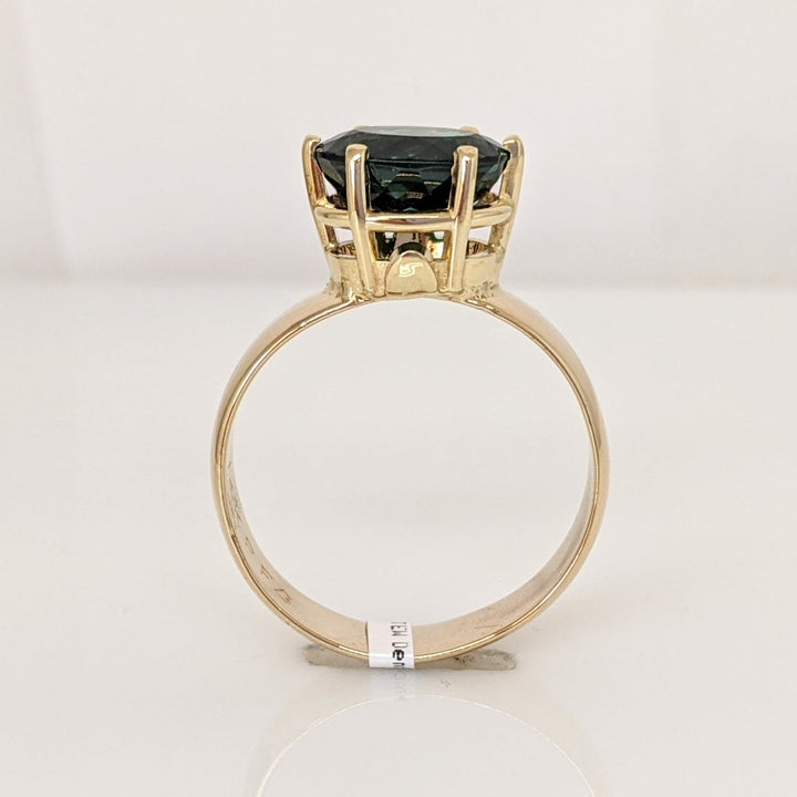 14K GREEN TOURMALINE OVAL 7X10 ESTATE RING 4.9 GRAMS