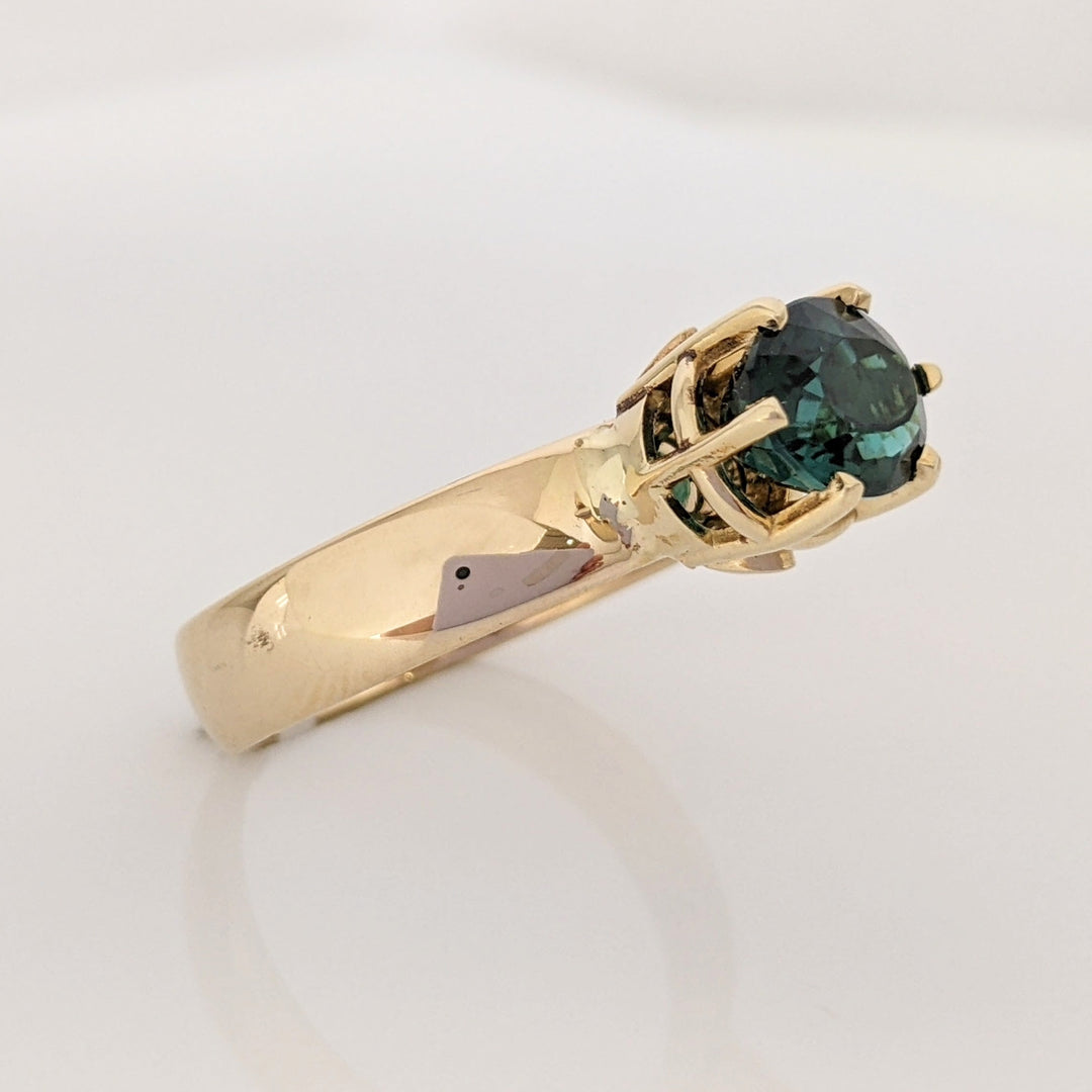 14K GREEN TOURMALINE OVAL 7X10 ESTATE RING 4.9 GRAMS