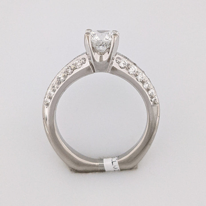 14K WHITE 1.30 CARAT TOTAL WEIGHT I1 H DIAMOND ROUND (37) ESTATE RING 4.9G