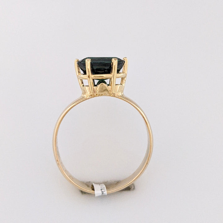 14K GREEN TOURMALINE OVAL 7X10 ESTATE RING 4.9 GRAMS