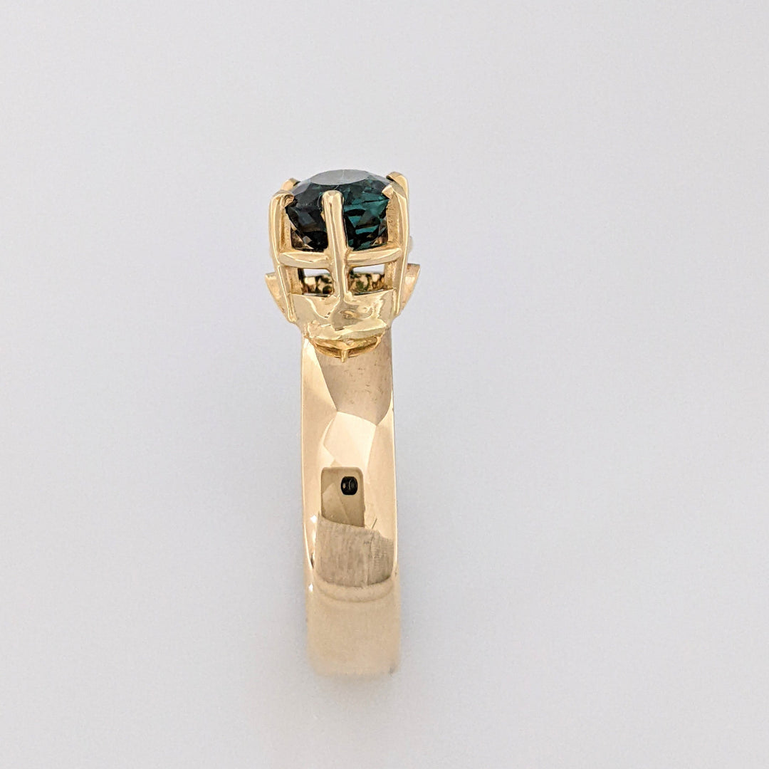 14K GREEN TOURMALINE OVAL 7X10 ESTATE RING 4.9 GRAMS