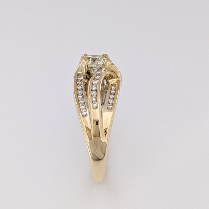 14K 1.09 CARAT TOTAL VVS1 P DIAMOND ROUND WITH .38 DIAMOND TOTAL WEIGHT 3-ROW MOUNTING ESTATE RING 7.3 GRAMS