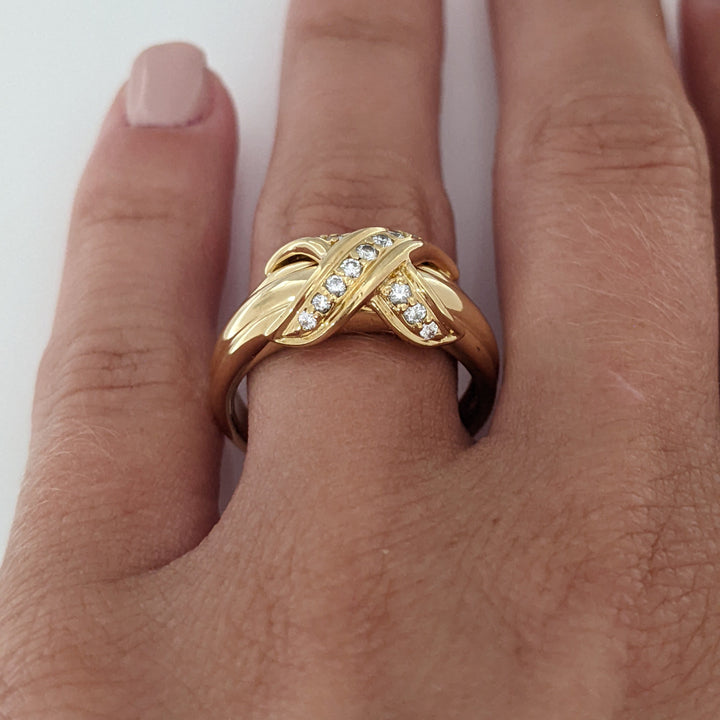 18K .25 CARAT TOTAL WEIGHT VVS1 G ROUND DIAMOND (15) "TIFFANY CO" ESTATE BAND 7.1 GRAMS